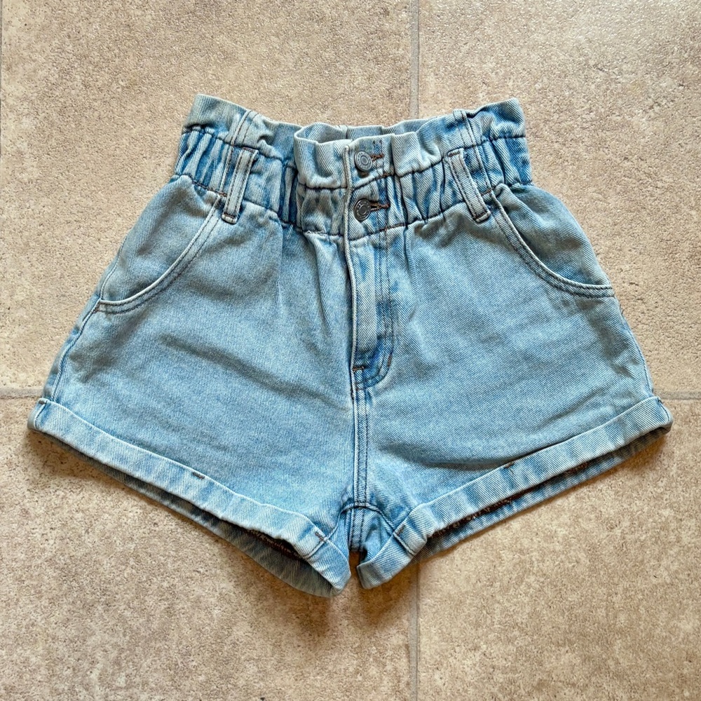 PacSun Paperbag Denim Mom Shorts